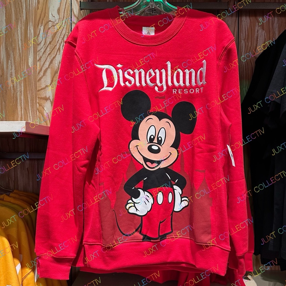 Disneyland Mickey Mouse Sweatshirt / Castle Embroidered Logo Pullover Sweater